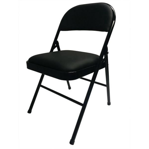 slide 3 of 3, Realspace Vinyl Padded Folding Chair - Black, 1 ct