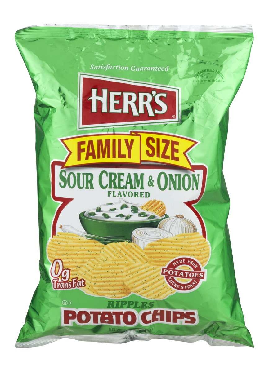 slide 1 of 1, Herr's Sour Cream & Onion Chips, 14 oz