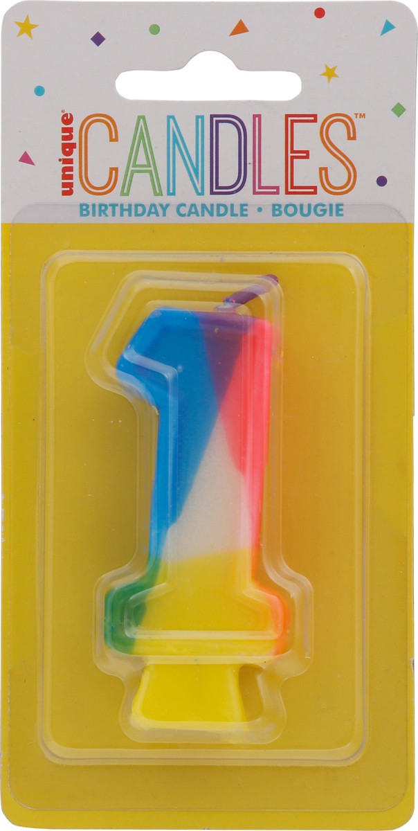 slide 6 of 9, Unique Number 1 Birthday Candle 1 ea, 1 ct