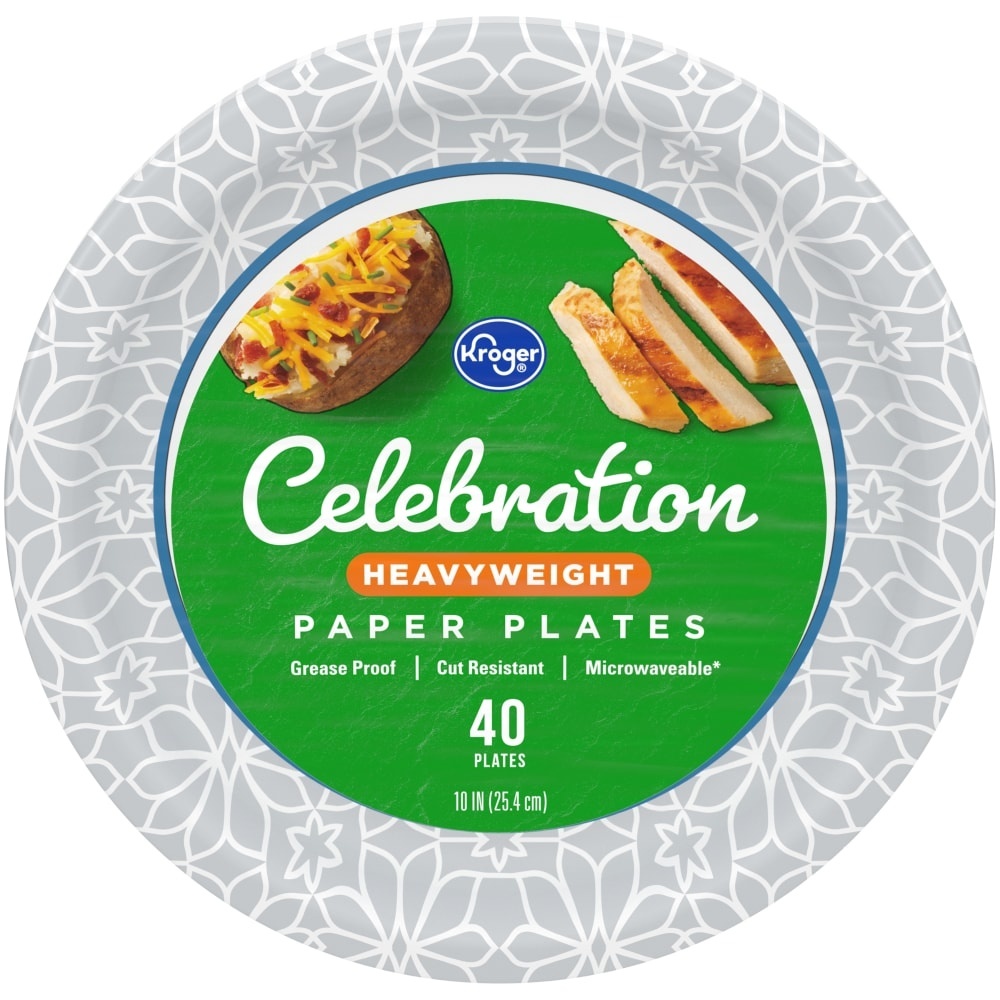 slide 1 of 1, Kroger Home Sense Heavy Weight Paper Plates, 40 ct