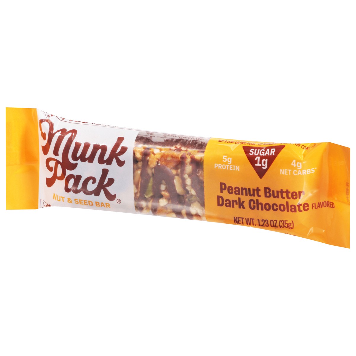 slide 8 of 9, Munk Pack Peanut Butter Dark Chocolate Flavored Nut & Seed Bar 1.23 oz, 1.23 oz