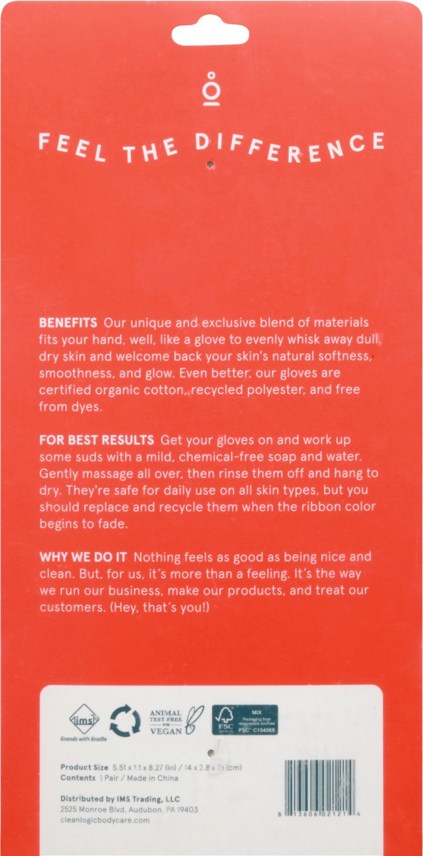 slide 6 of 12, cleanlogic Exfoliating Body Gloves 1 ea, 1 ct