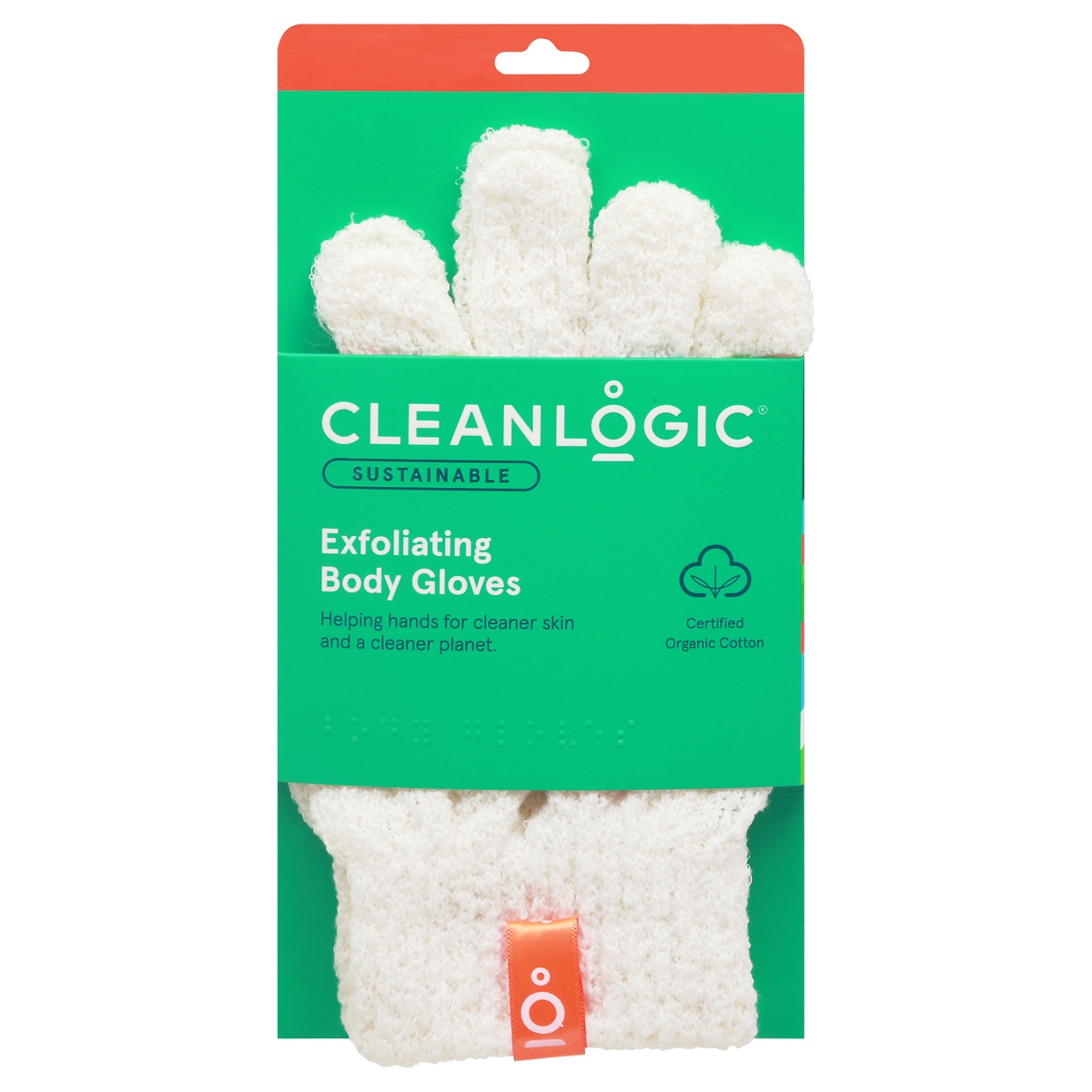 slide 1 of 1, cleanlogic Exfoliating Bath Gloves, 1 ct