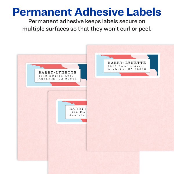 slide 7 of 9, Avery Easy Peel White Laser Address Labels, 5960, 7500 ct; 1 in x 2 5/8 in