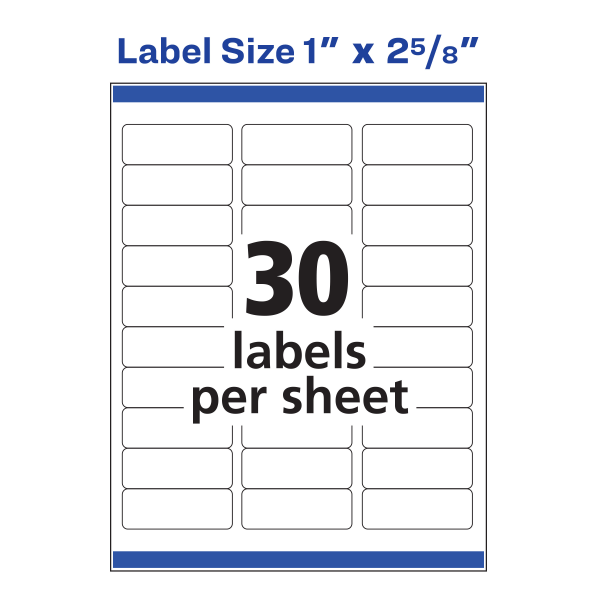 slide 6 of 9, Avery Easy Peel White Laser Address Labels, 5960, 7500 ct; 1 in x 2 5/8 in