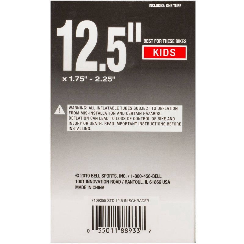 slide 2 of 3, Bell 12.5" Bike Tire Tube - Black, 1 ct