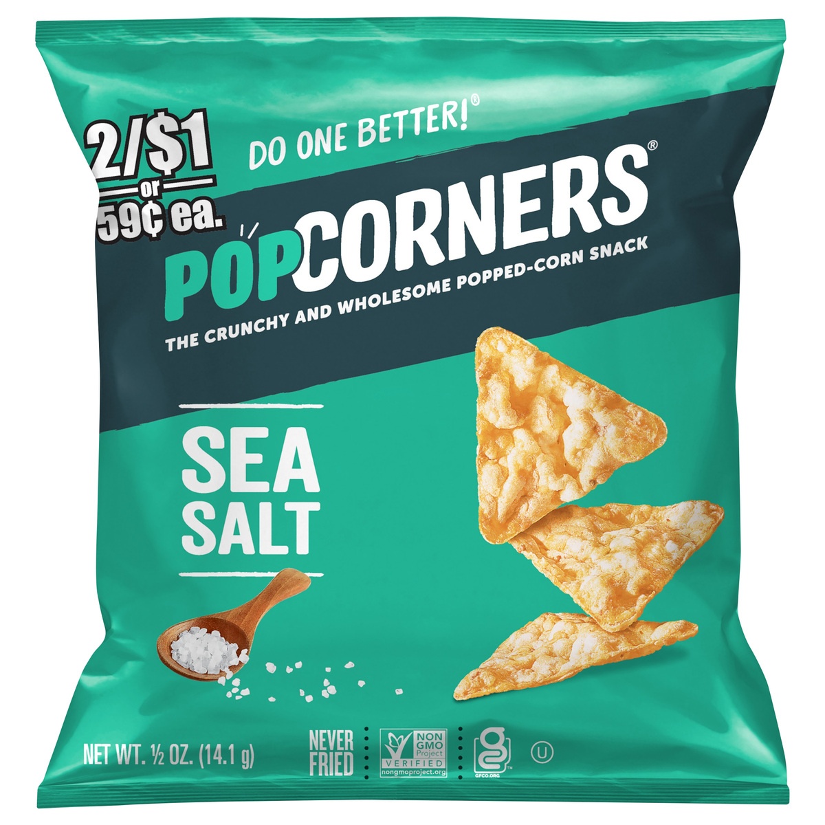 PopCorners The Crunchy And Wholesome Popped-Corn Snack Sea Salt 1/2 Oz ...