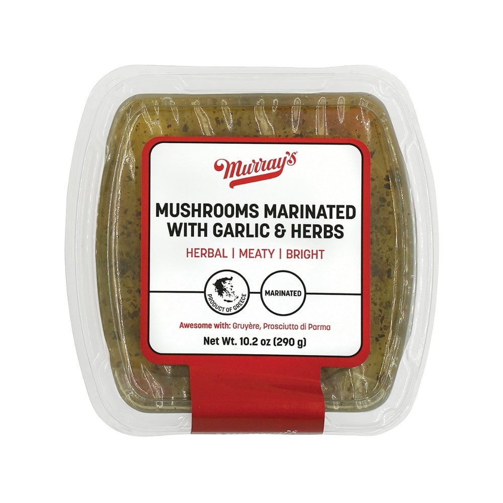 slide 1 of 1, Murray's Mushrooms Marinated With Garlic Herbs, 10.2 oz