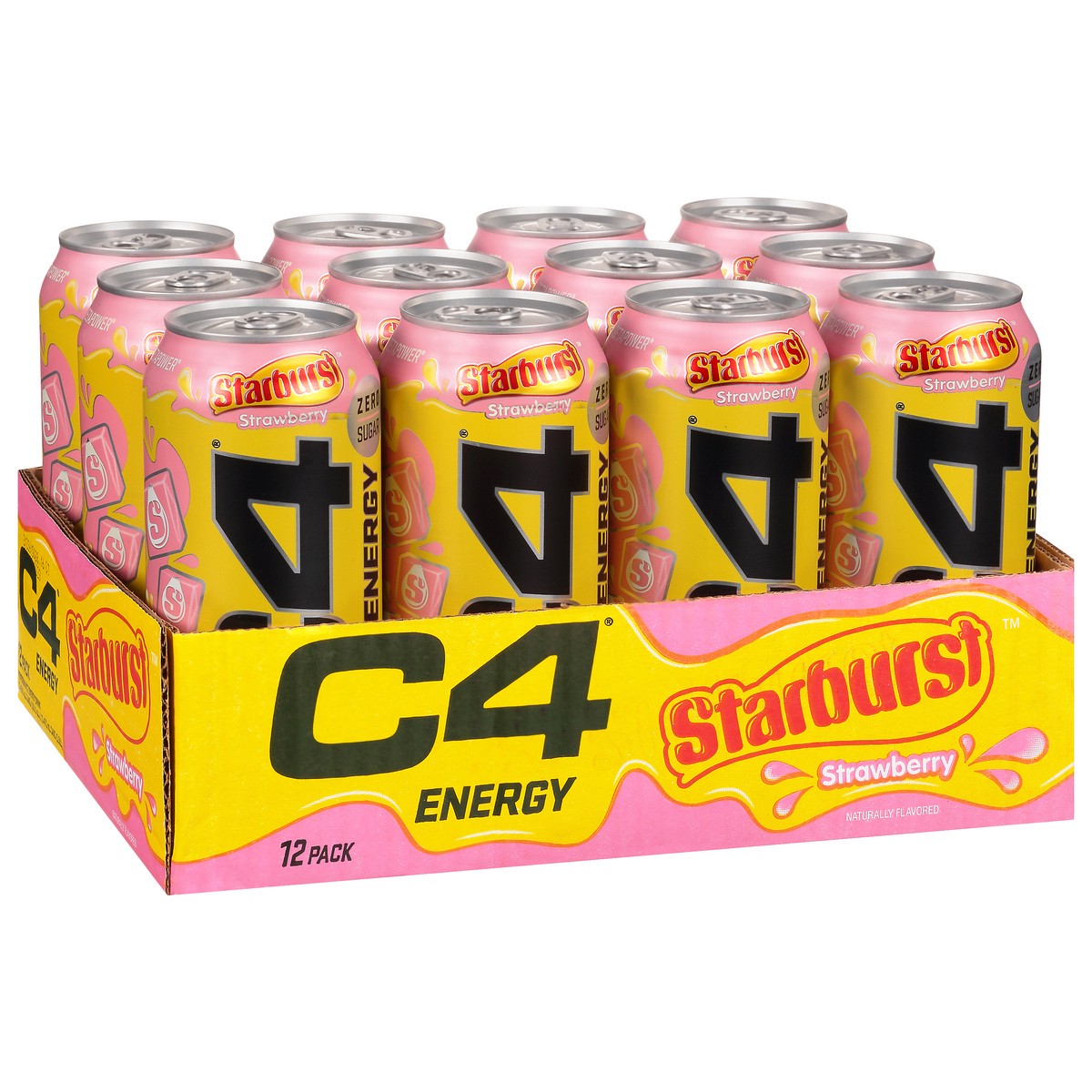 slide 3 of 9, C4 Energy, C4 Energy CRB RTD, Carbonated, Strawberry Starburst, 16 oz