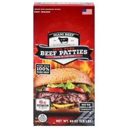 Miami Beef 100% Pure Beef Patties - 6 x 4 oz Patties