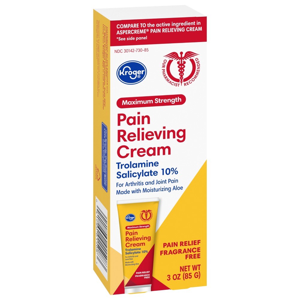 slide 1 of 2, Kroger Trolamine Salicylate Arthritis Pain Relieving Cream, 3 oz