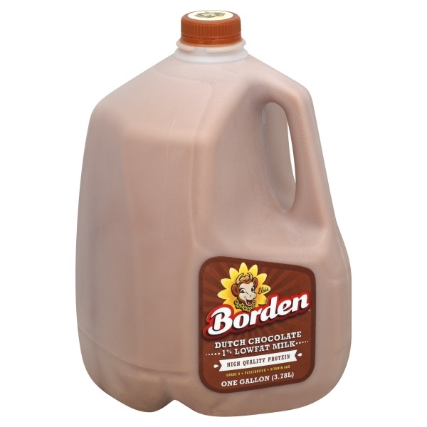 slide 1 of 1, Borden Low Fat Chocolate 1% Milk, 128 oz