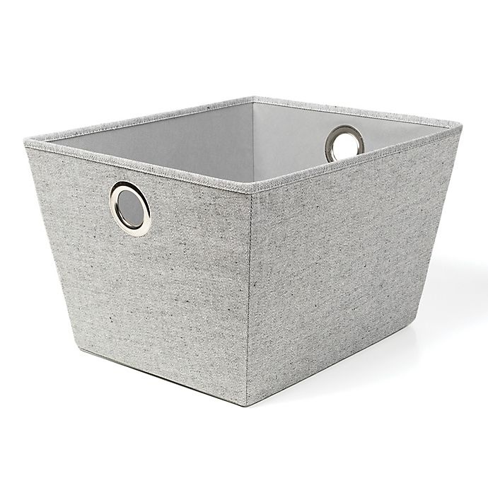 slide 1 of 1, SALT Arrow Weave Large Grommet Storage Bin - Grey, 1 ct