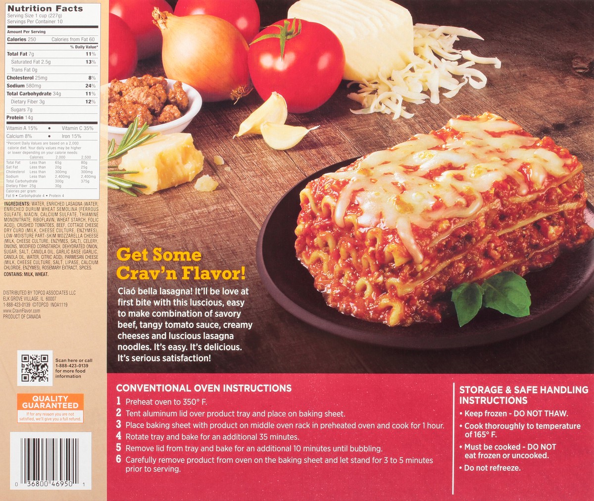 slide 11 of 11, Crav'n Flavor Crav'N Meat Lasagna, 5 lb