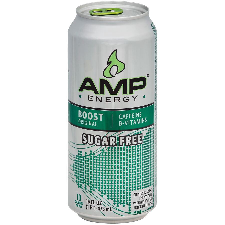 slide 1 of 1, AMP Energy Boost Original Citrus Sugar Free 16 Fluid Ounce Can - 16 oz, 16 oz