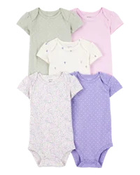 Carter's Baby 5-Pack Floral Polka Dot Short-Sleeve Bodysuits - Multi, 18M