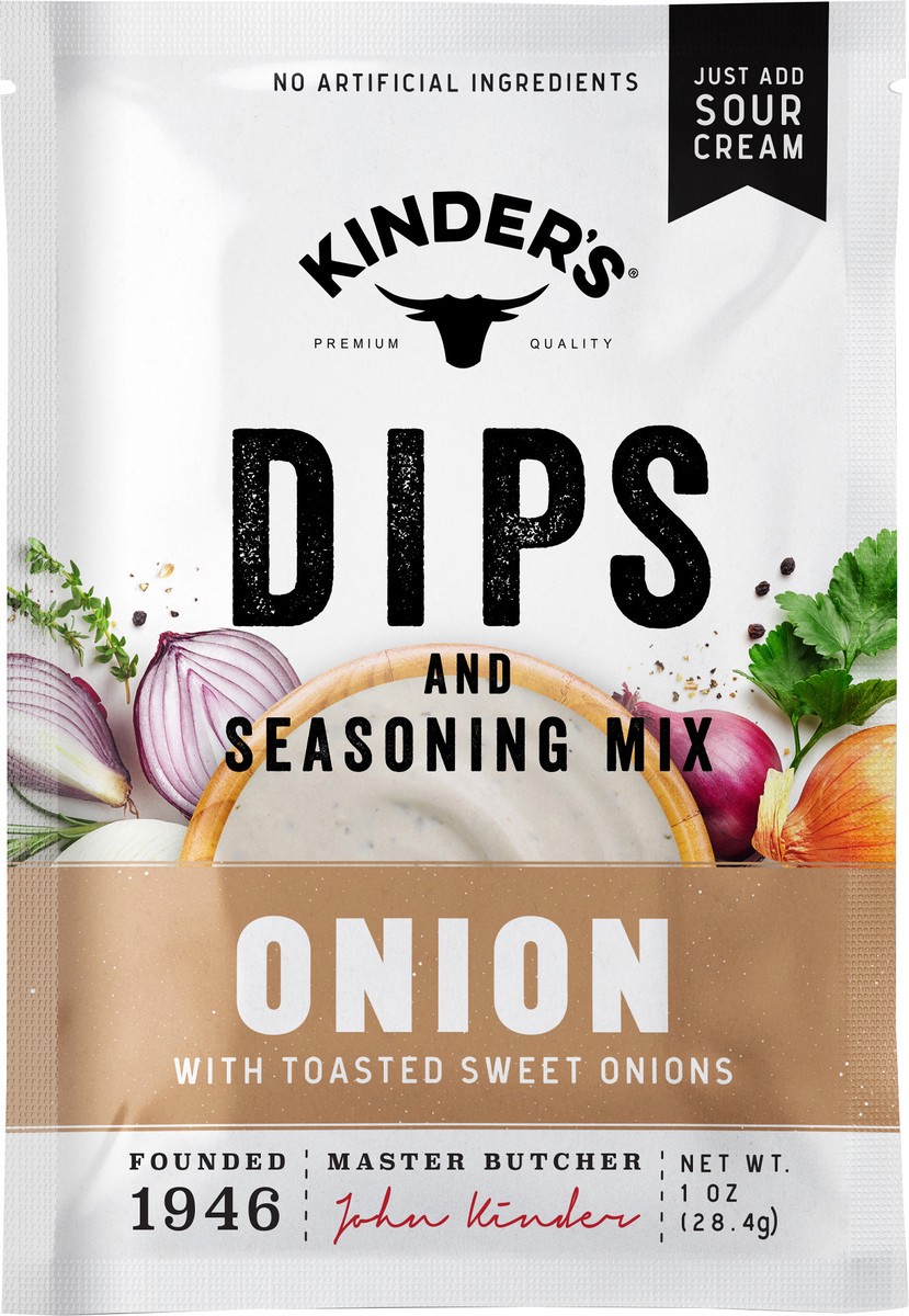 slide 6 of 6, Kinder's Onion Dip And Seasoning Mix - 1.25 Oz, 1.25 oz