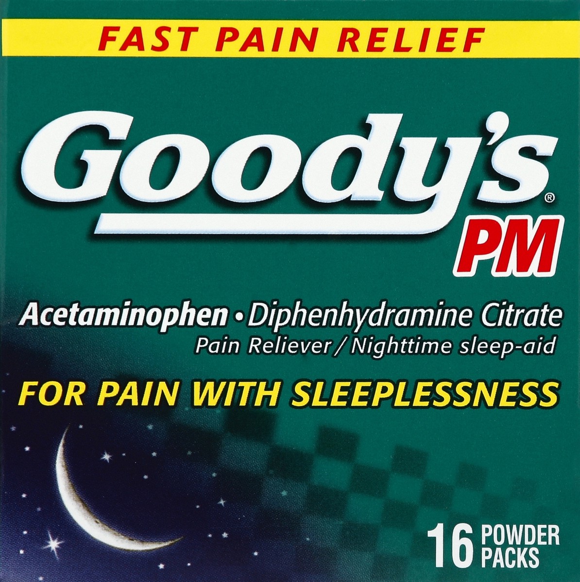 slide 2 of 4, Goody's PM for Pain with Sleeplessness Nighttime Powder, 16 Powder Sticks, 16 ct