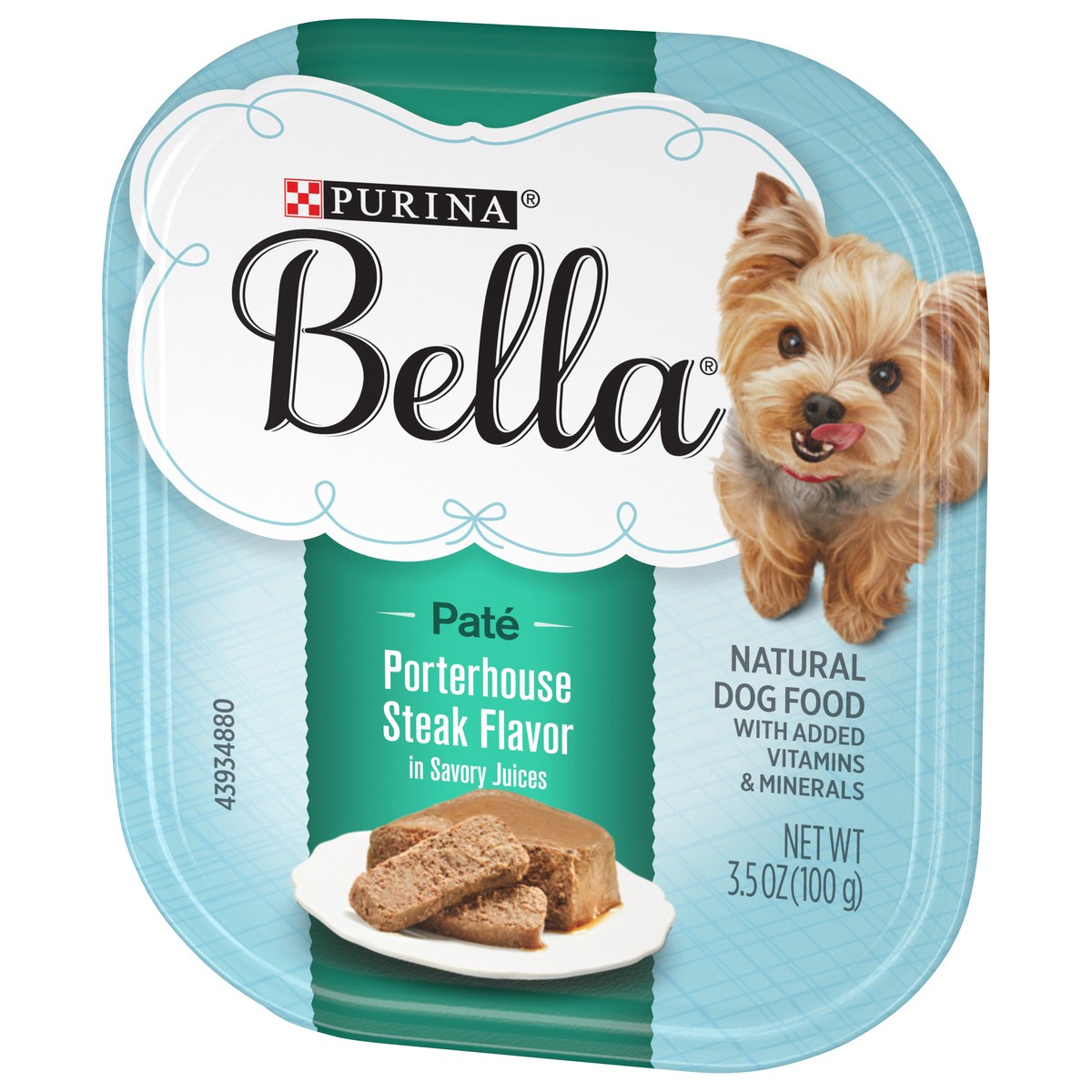 slide 3 of 9, Bella Purina Bella Natural Small Breed Pate Wet Dog Food, Porterhouse Steak Flavor in Savory Juices, 3.5 oz