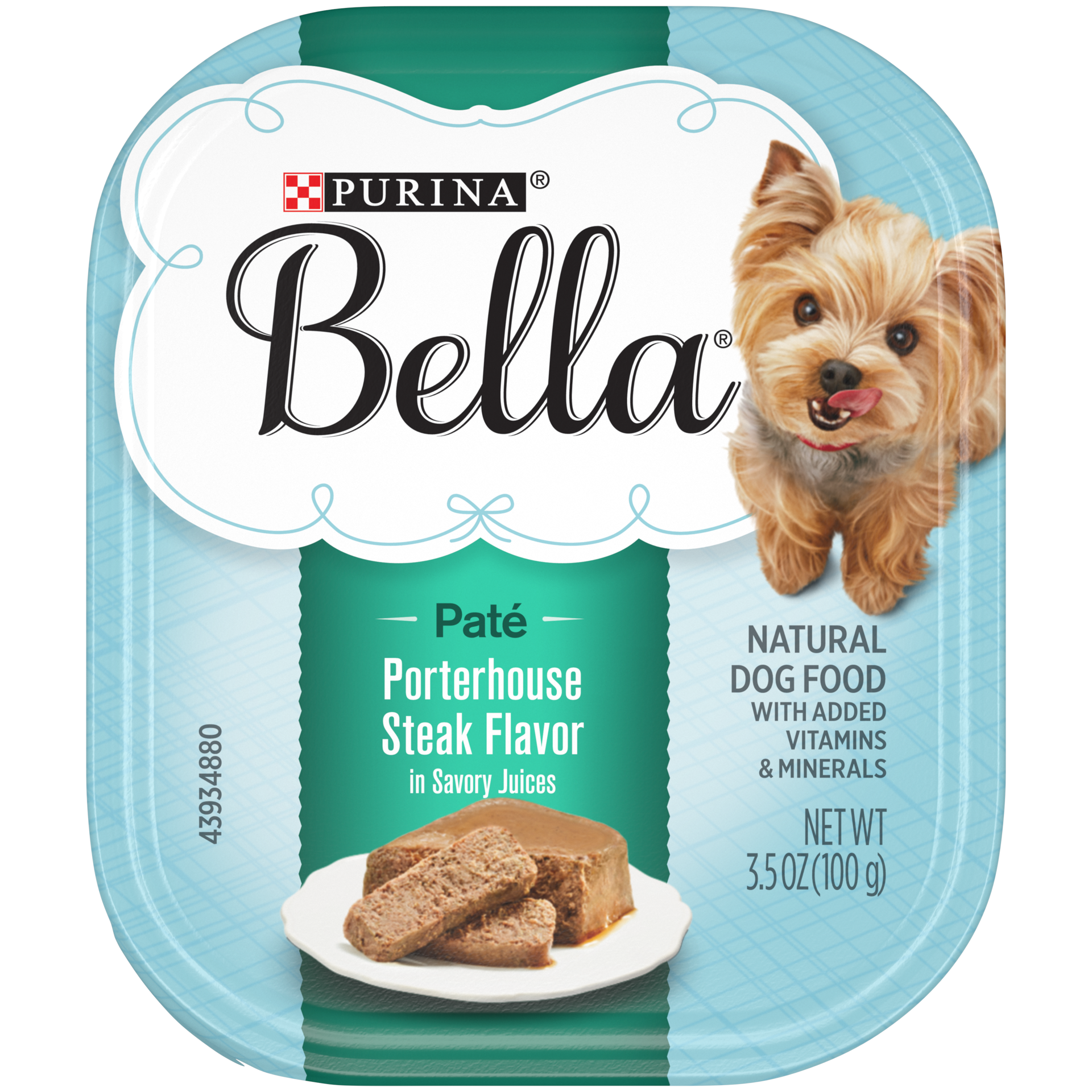 slide 1 of 9, Bella Purina Bella Natural Small Breed Pate Wet Dog Food, Porterhouse Steak Flavor in Savory Juices, 3.5 oz