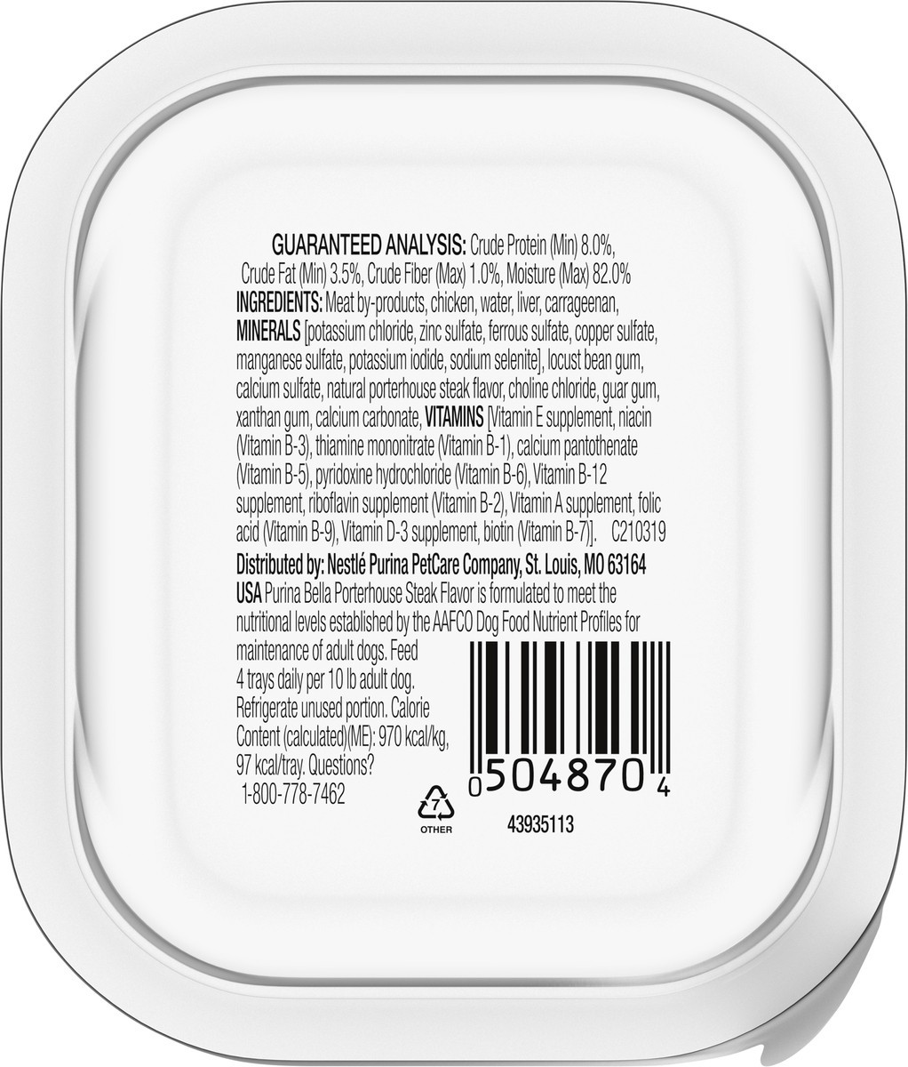 slide 4 of 9, Bella Purina Bella Natural Small Breed Pate Wet Dog Food, Porterhouse Steak Flavor in Savory Juices, 3.5 oz