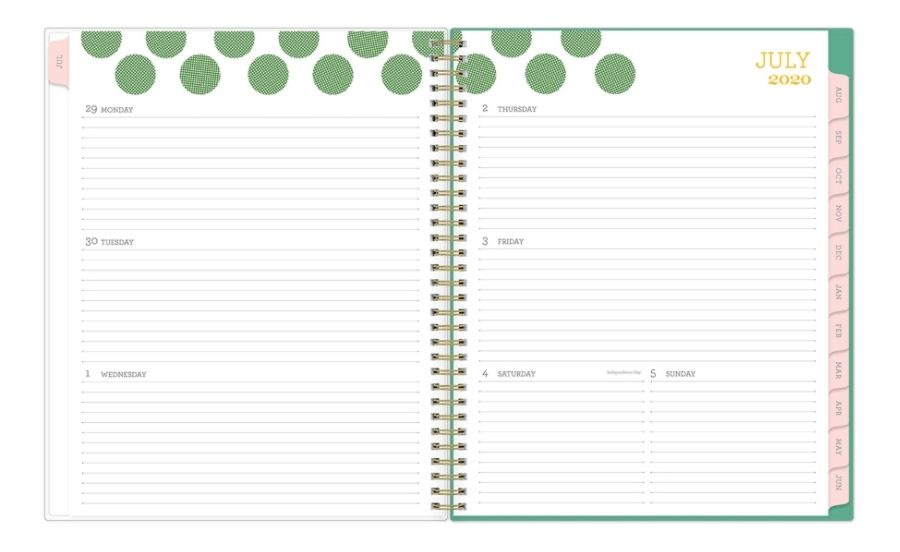 slide 3 of 4, Blue Sky Snow & Graham 14-Month Weekly/Monthly Tabbed Planner, 8-1/2'' X 11'', Multicolor Flowers, July 2020 To June 2021, 1208, 1 ct