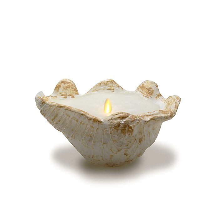 slide 1 of 2, Luminara Clam Seashell Pillar Candle - Natural, 8.27 in