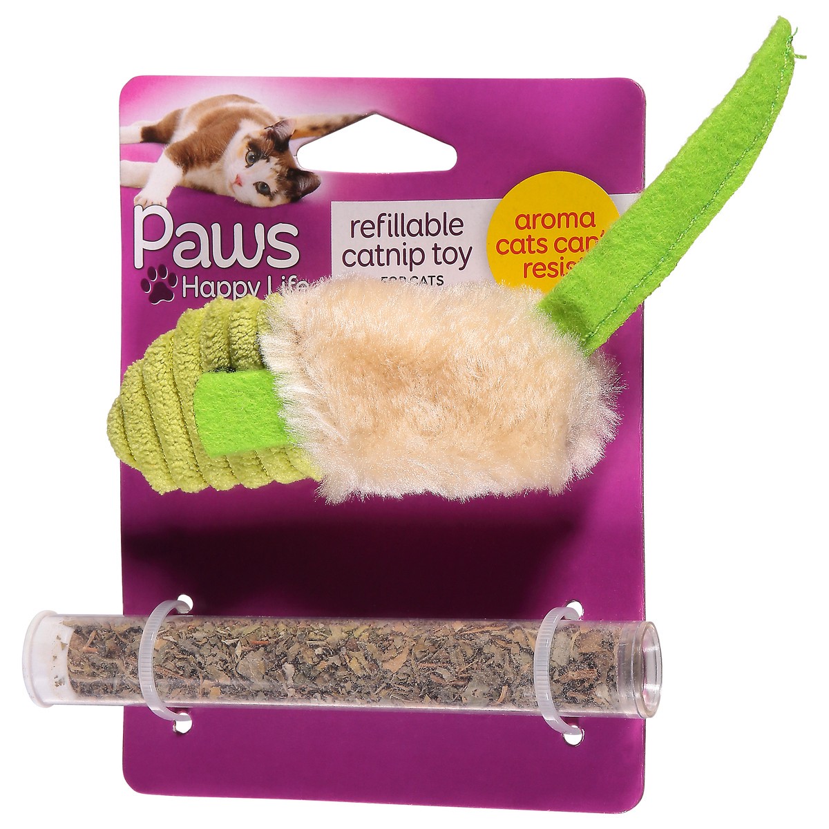 slide 2 of 12, Paws Happy Life For Cats Refillable Catnip Toy 1 ea, 1 ct