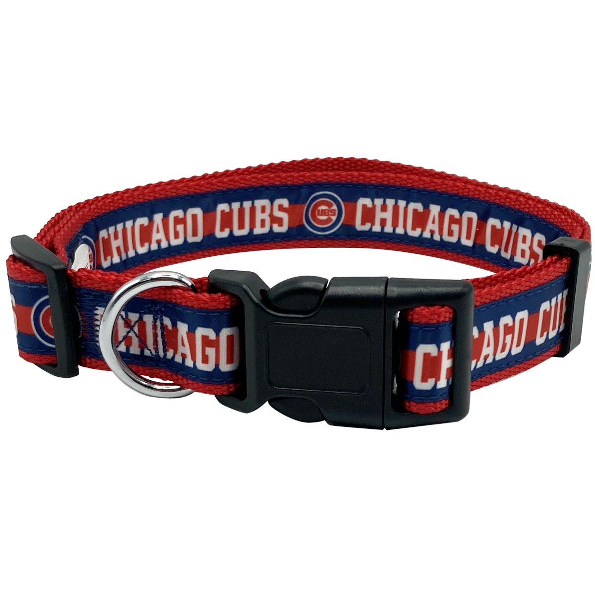 slide 1 of 2, Pets First Chicago Cubs Satin Dog Collar Medium, 1 ct