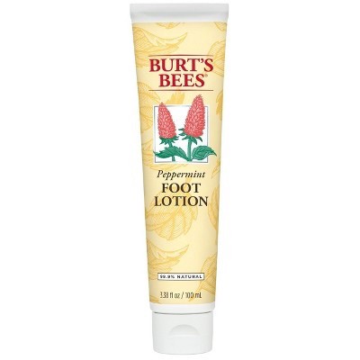 slide 1 of 5, Burt's Bees Peppermint Foot Lotion 3.38 fl oz, 3.38 fl oz