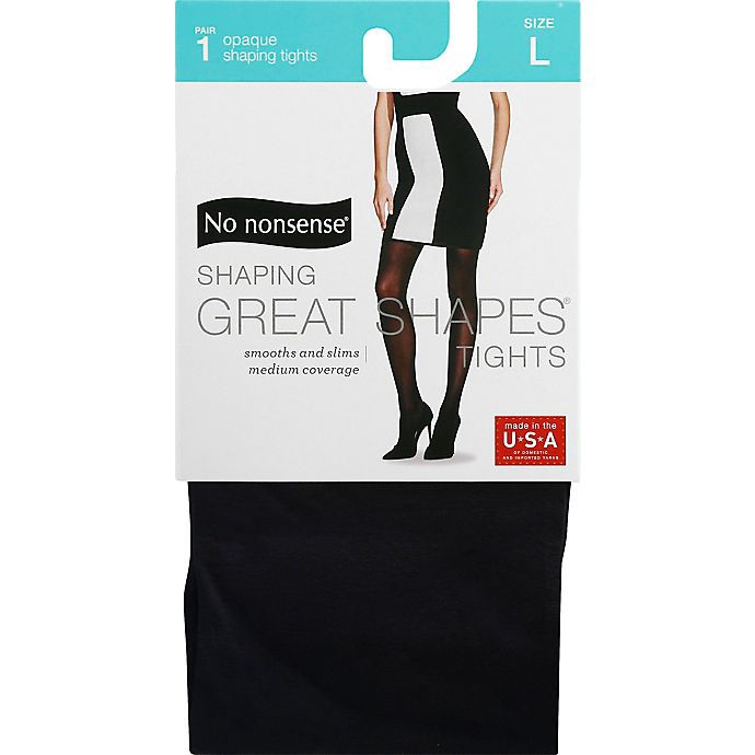 slide 3 of 3, No Nonsense Great Shapes Opaque Tights, Large, Black, 1 ct
