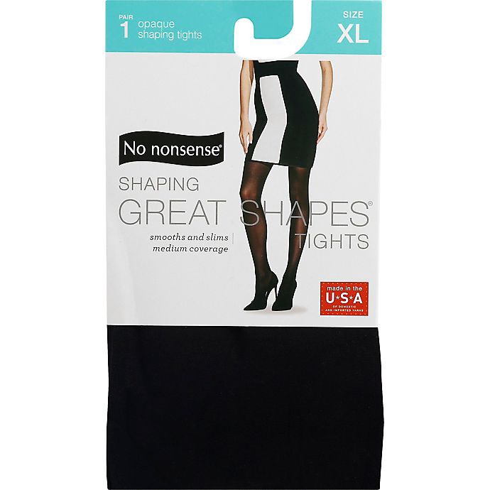 slide 3 of 4, No Nonsense Great Shapes Opaque Extra Large Black Shaping Tights 1 ea, 1 ct