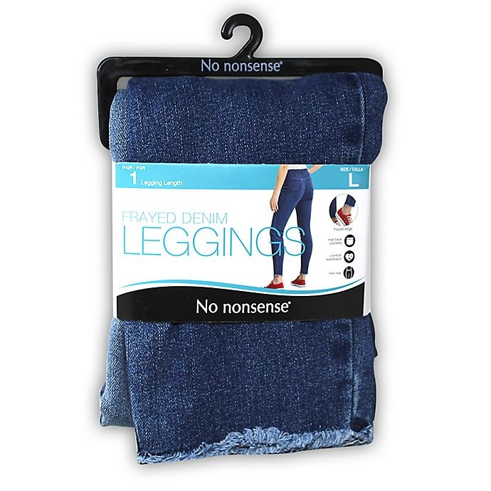 slide 1 of 1, No Nonsense Large Frayed Denim Legging, 1 ct