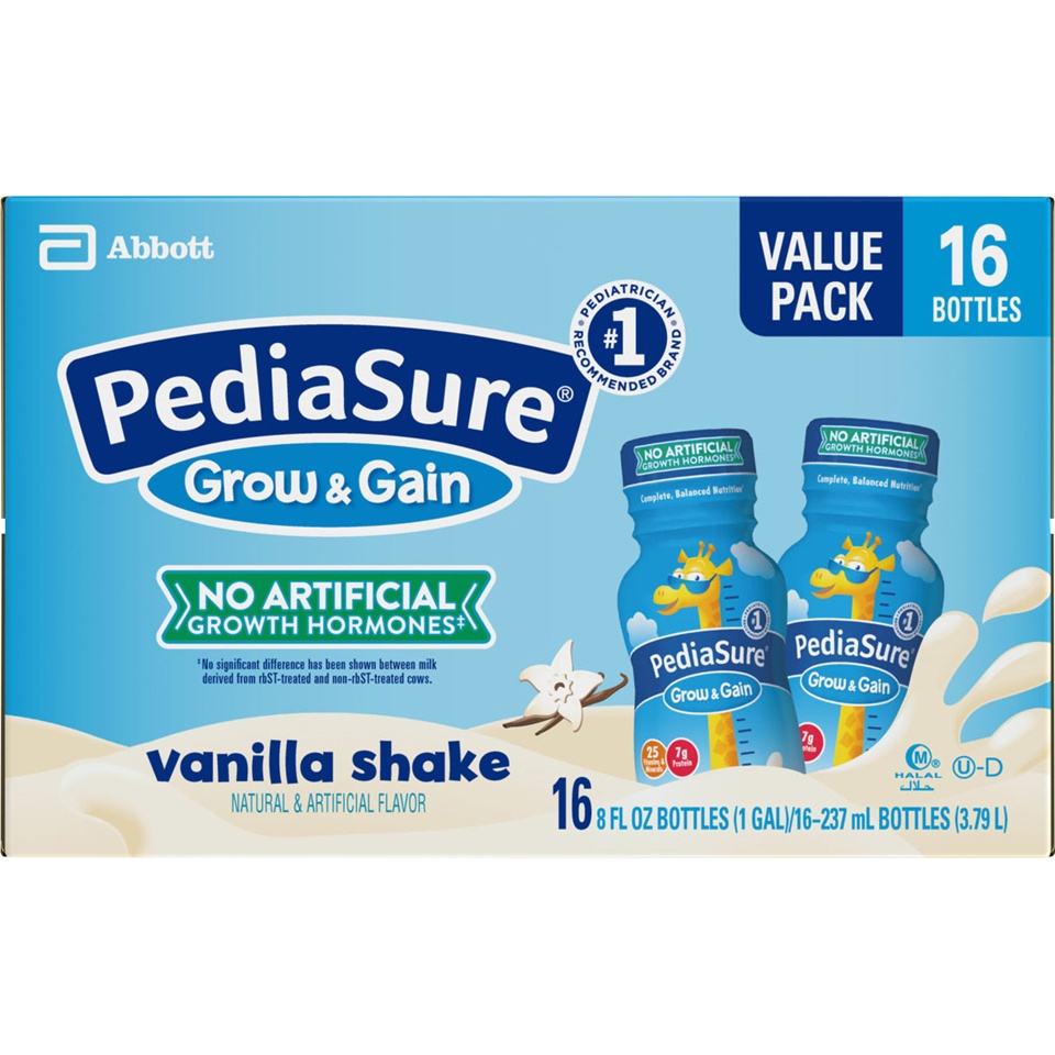 slide 1 of 6, PediaSure Grow & Gain Kids' Nutritional Shake Vanilla, 16 ct, 128 fl oz