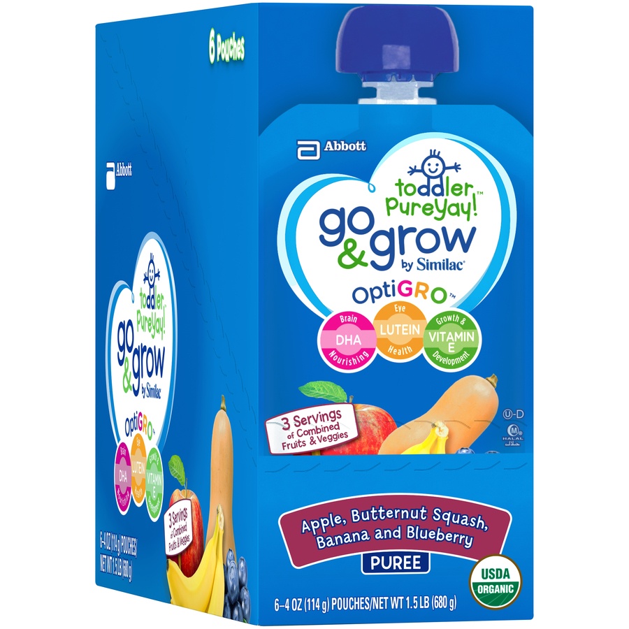 slide 2 of 3, Similac Go & Grow Apple Butternut Squash Banana Blueberry, 4 oz