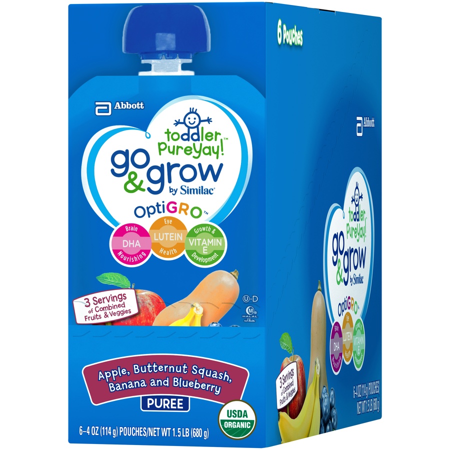 slide 3 of 3, Similac Go & Grow Apple Butternut Squash Banana Blueberry, 4 oz