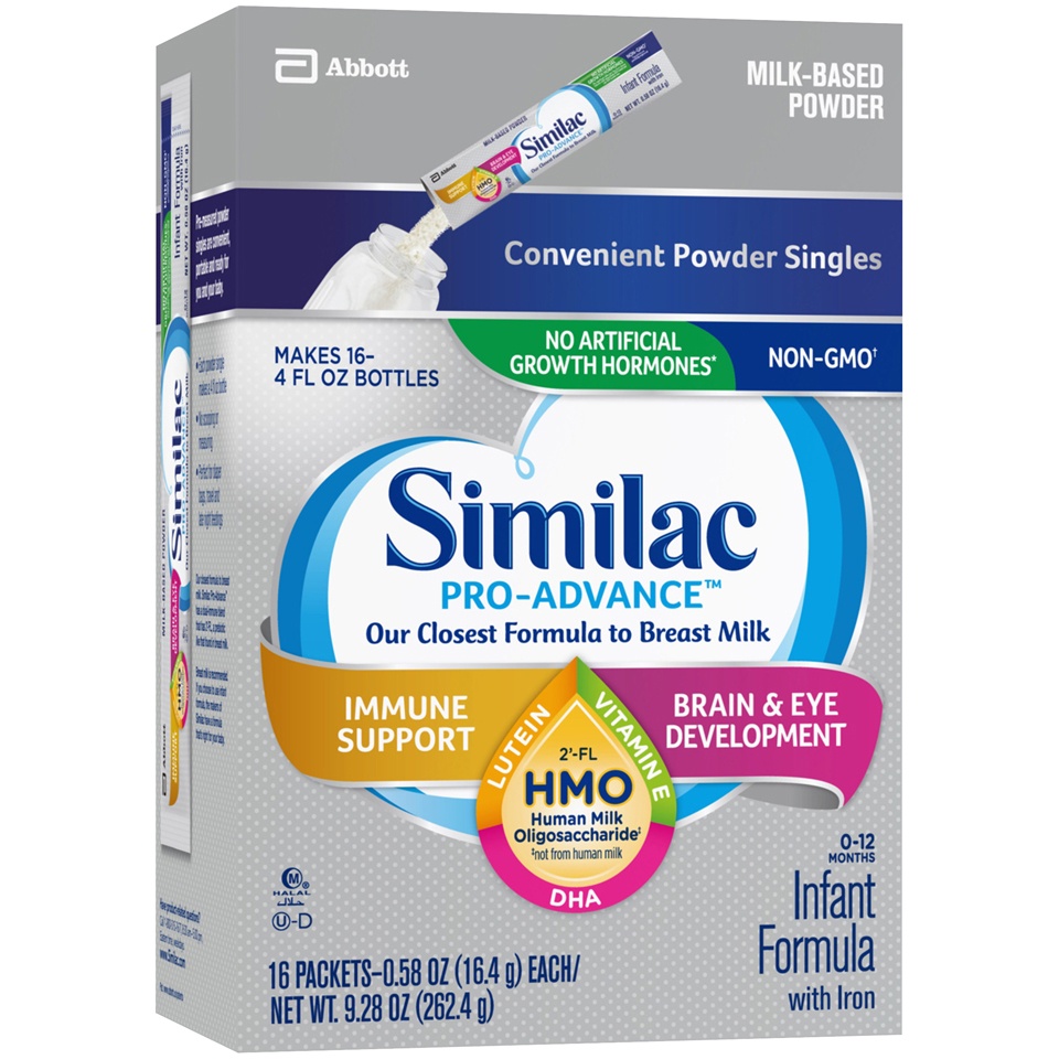 slide 2 of 6, Similac Infant Formula With Iron Powder, 16 ct; 0.58 oz