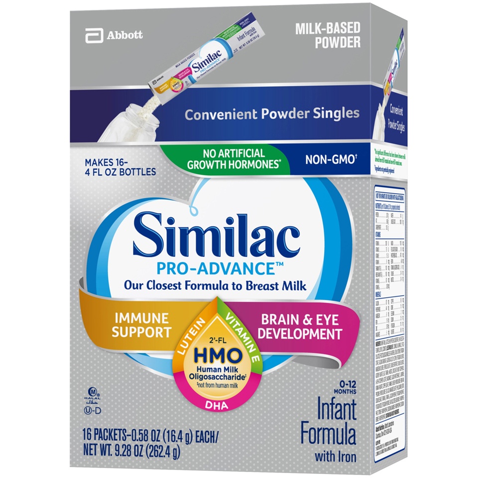 slide 3 of 6, Similac Infant Formula With Iron Powder, 16 ct; 0.58 oz