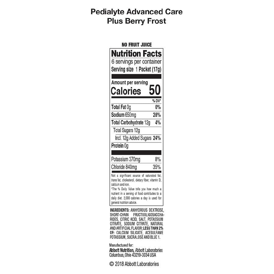 slide 2 of 5, Pedialyte AdvancedCare Plus Berry Frost Electrolyte Powder 6 - 0.6 oz Packets, 6 ct, 3.6 oz