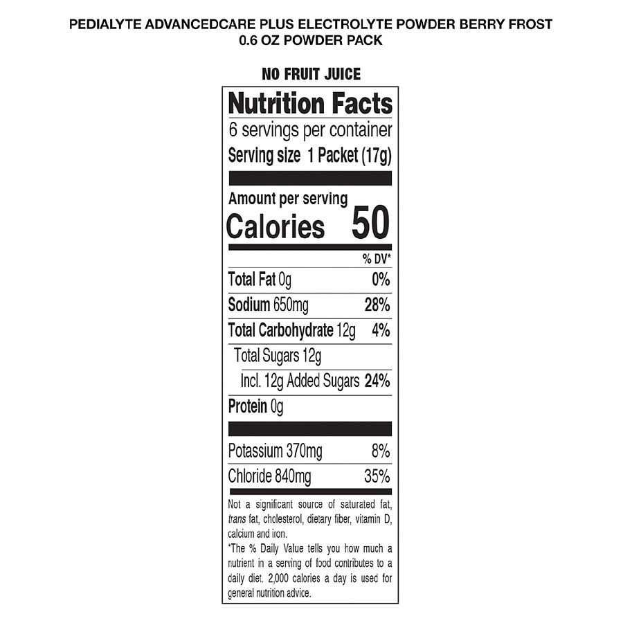 slide 5 of 5, Pedialyte AdvancedCare Plus Berry Frost Electrolyte Powder 6 - 0.6 oz Packets, 6 ct, 3.6 oz