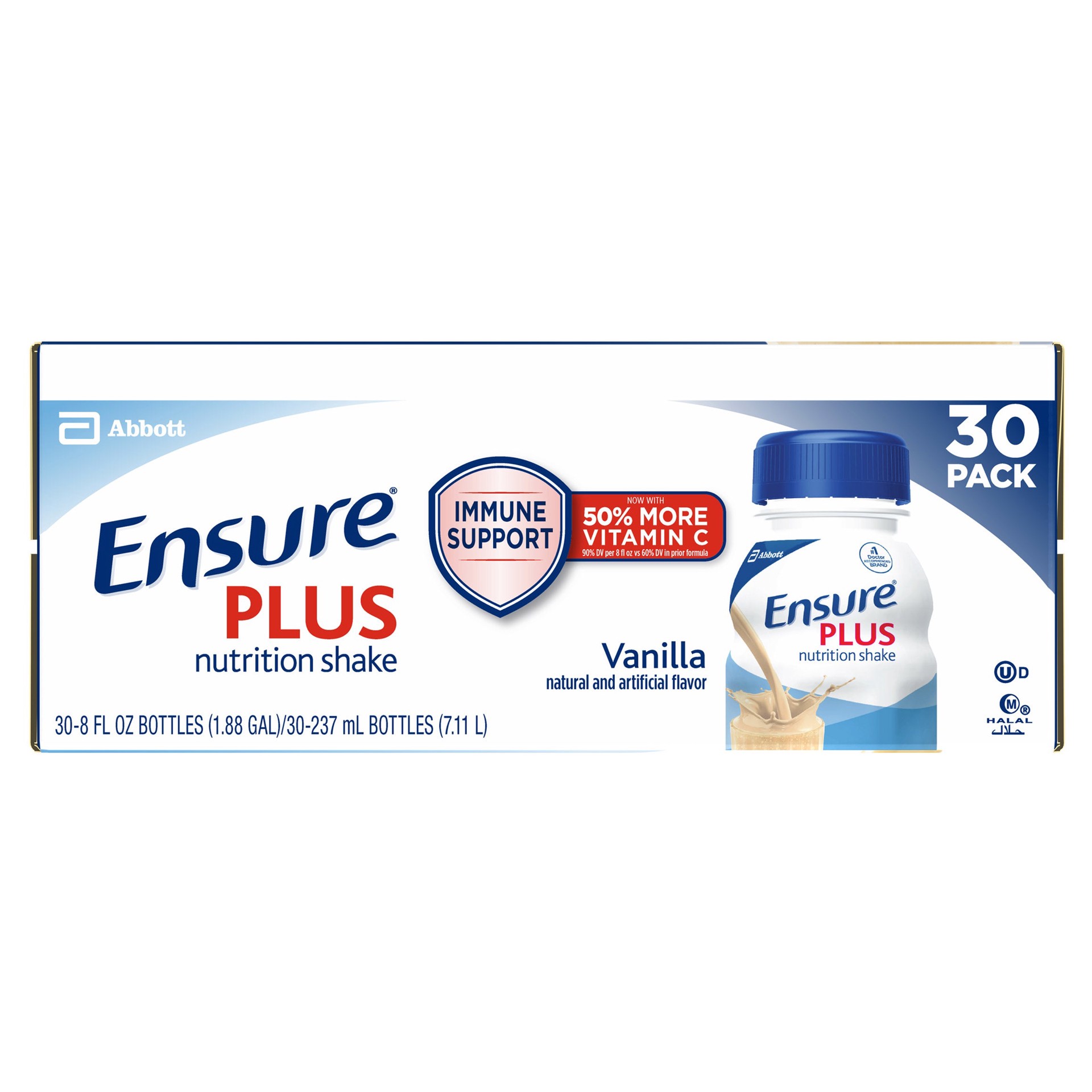 slide 1 of 1, Ensure Plus Nutrition Shake, Vanilla, 8 fl. oz, 30 pack, 