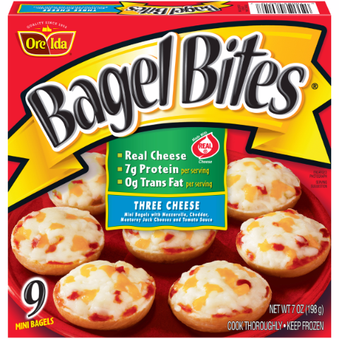 slide 1 of 1, 7-Eleven Bagel Bites Three Cheese, 7 oz