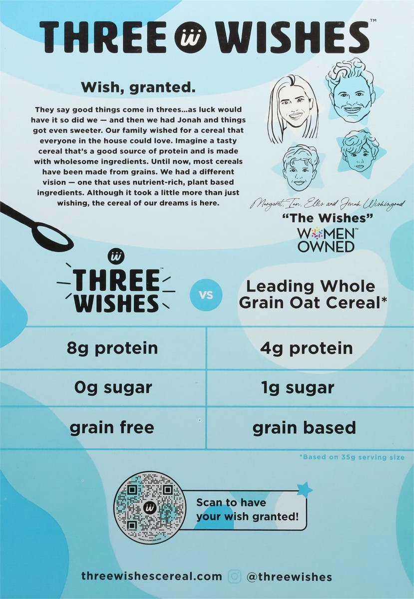 slide 9 of 9, Three Wishes Grain Free Unsweetened Cereal 8.6 oz, 8.6 oz