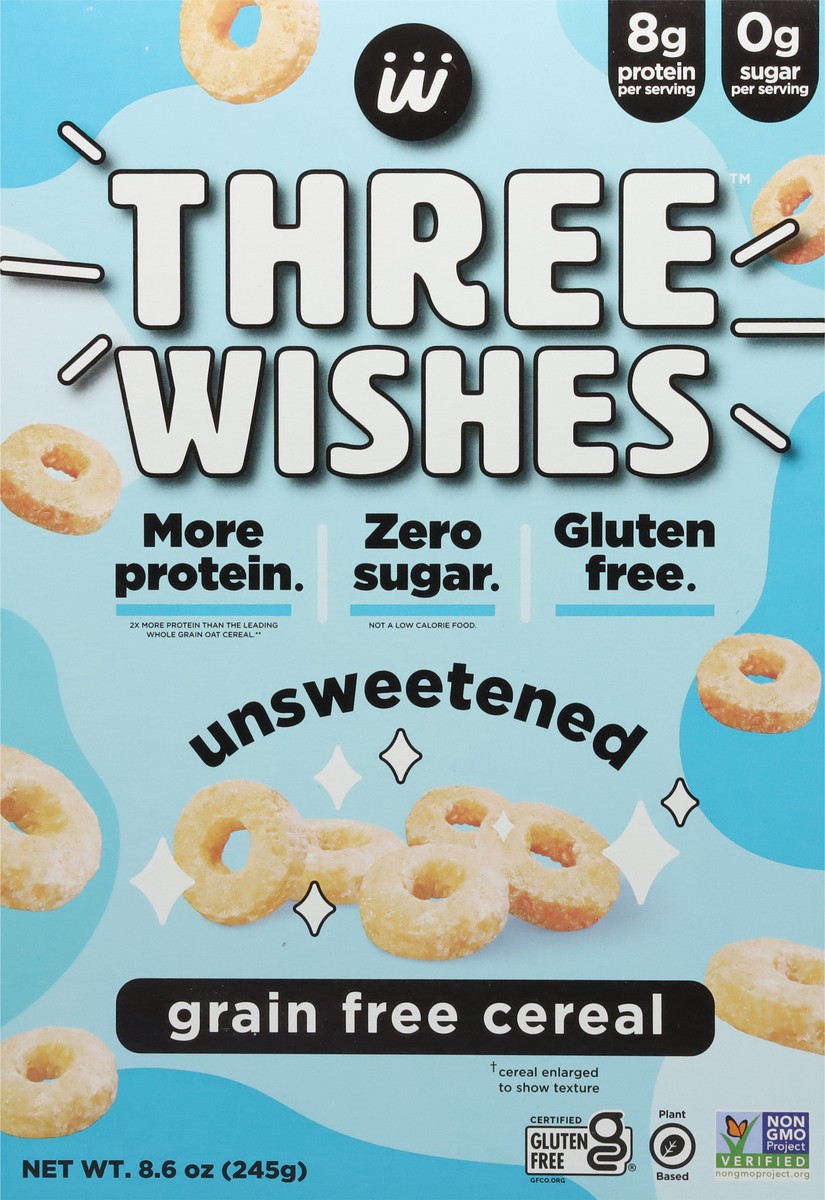 slide 4 of 9, Three Wishes Grain Free Unsweetened Cereal 8.6 oz, 8.6 oz