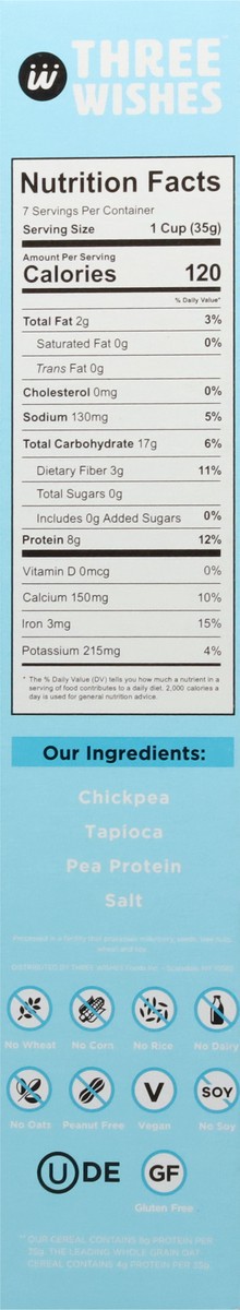 slide 7 of 9, Three Wishes Grain Free Unsweetened Cereal 8.6 oz, 8.6 oz