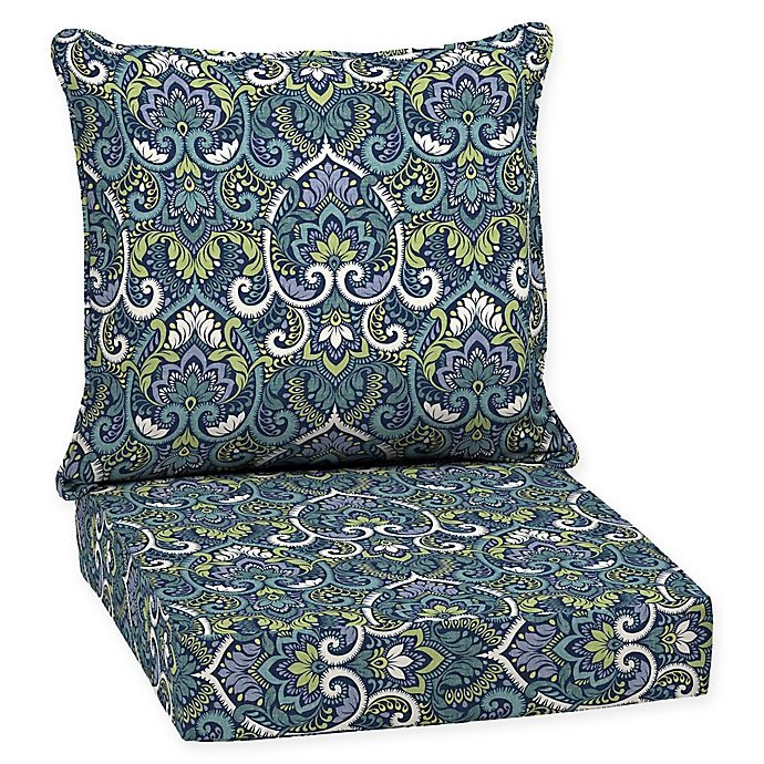 slide 1 of 1, Arden Selections Aurora Damask Outdoor Deep Seat Cushion Set - Sapphire, 2 ct