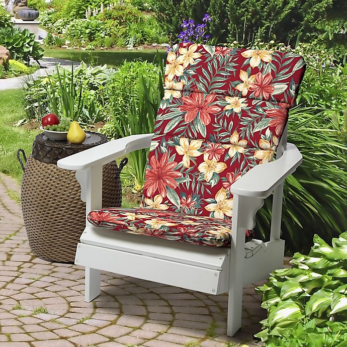 slide 2 of 2, Arden Selections Tropical Print Outdoor Adirondack Chair Cushion - Ruby Red, 1 ct