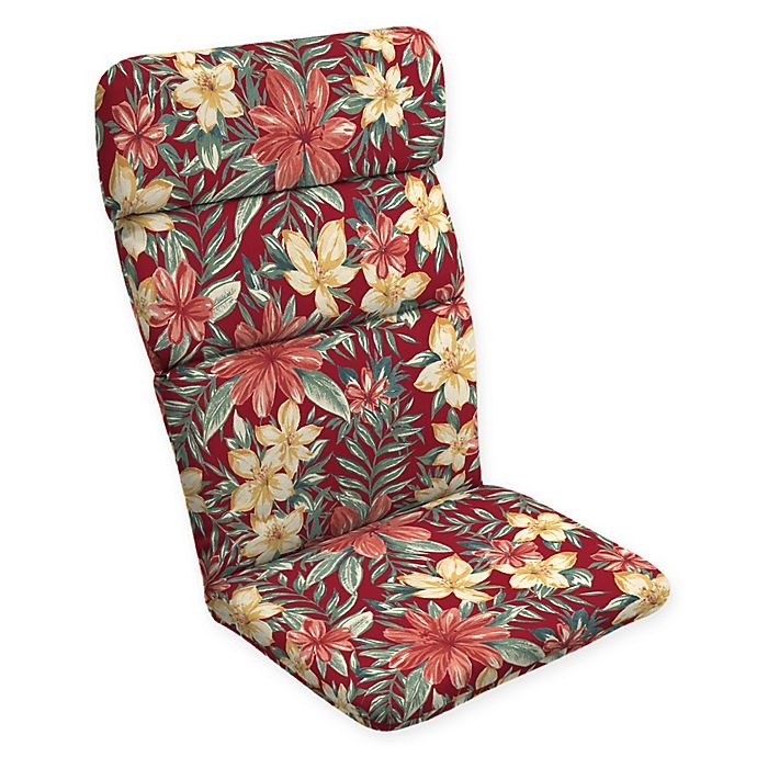 slide 1 of 2, Arden Selections Tropical Print Outdoor Adirondack Chair Cushion - Ruby Red, 1 ct