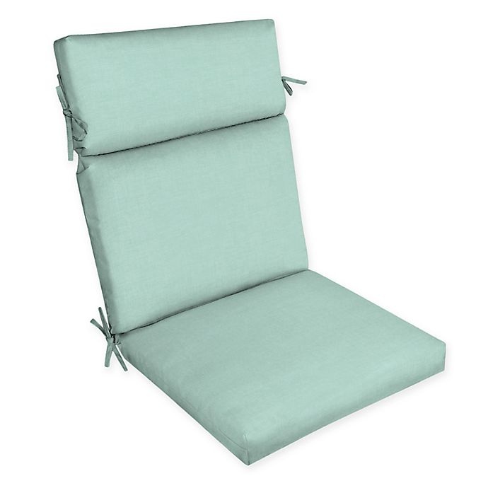 slide 1 of 2, Arden Selections Solid Outdoor Dining Chair Cushion - Blue/Green, 1 ct