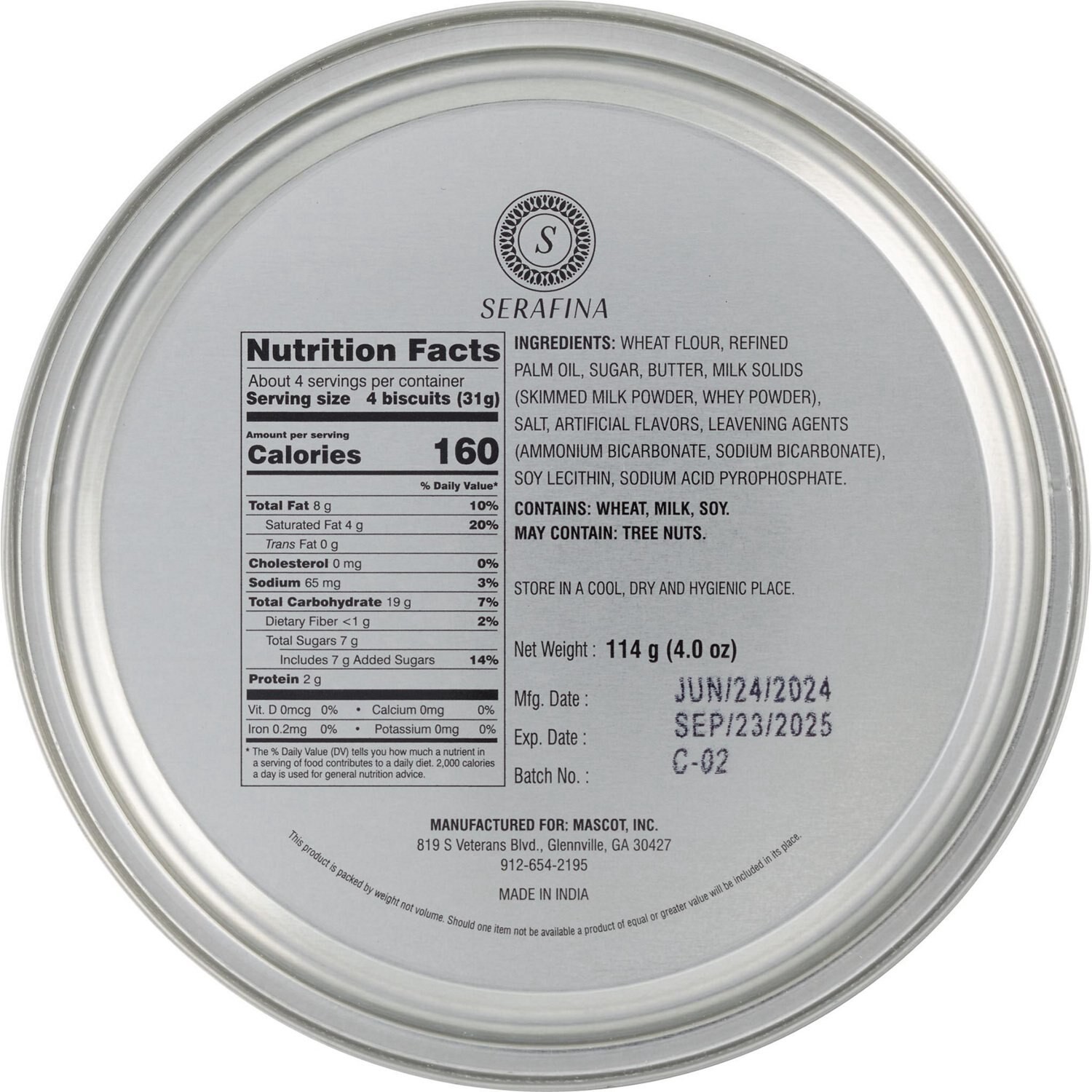 slide 3 of 3, NON BRAND Serafina Cookie Tin, 1 ct